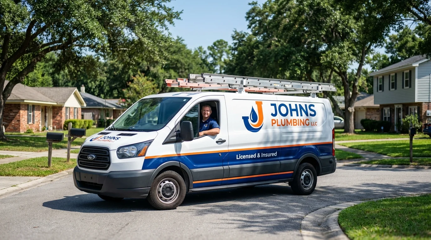 Johns Plumbing LLC service van in Hazel Park, MI