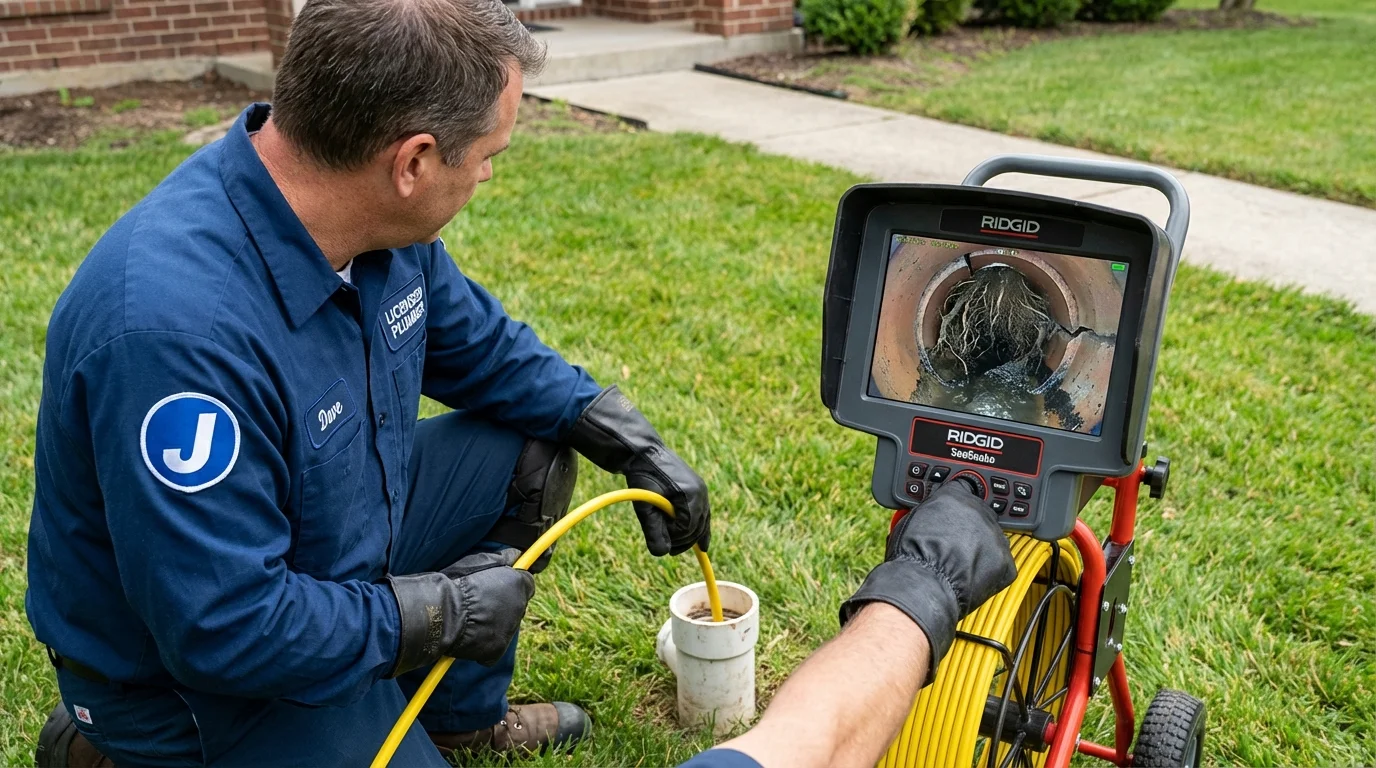 Sewer camera inspection being performed by Johns Plumbing LLC in Hazel Park