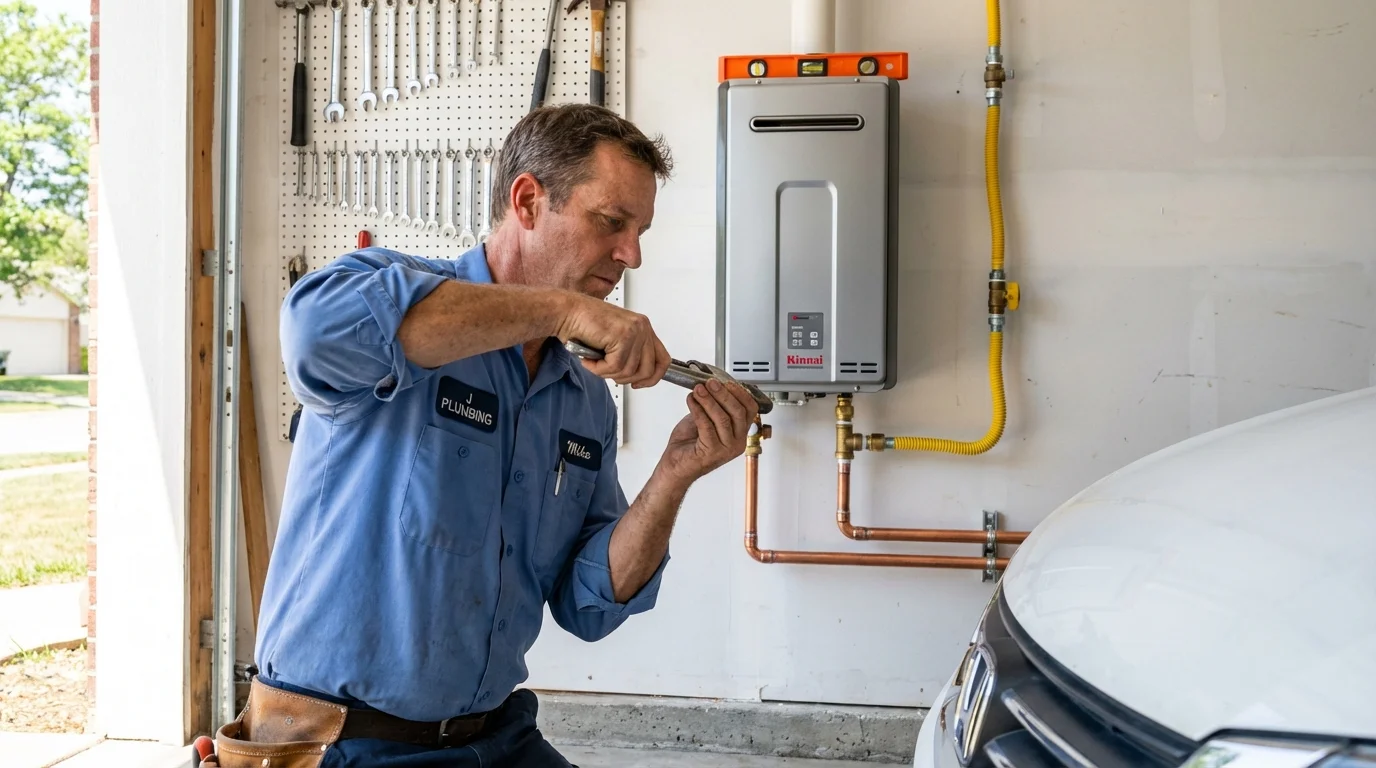 Tankless water heater installation by a Johns Plumbing LLC plumber in Hazel Park